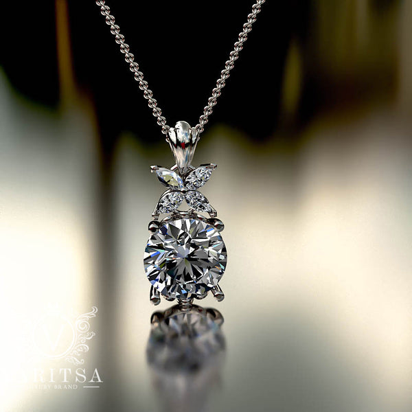 3.86ct Round Diamond Gold Necklace - 03NN02